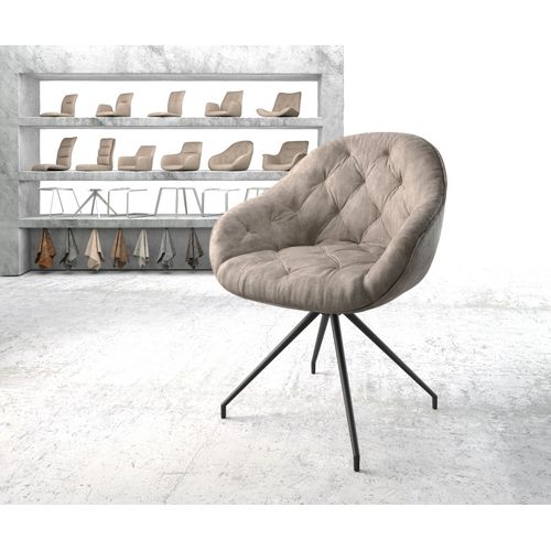 Chaise-Pivotante Gaio-Flex Cadre Crois? Conique Noir Vintage Taupe