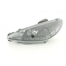 Phares Daylight Set Avec Feux De Jour Pour Peugeot 206 (Type S16) Année 98- Noir