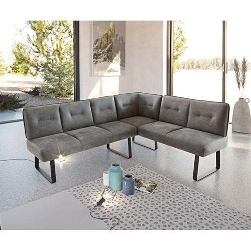 Banc-D'angle Pavle 200x170 Cm Métal Noir Vintage Gris Variable