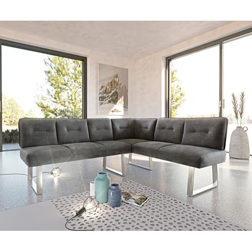 Banc-D'angle Pavle 200x170 Cm En Acier Inoxydable Vintage Gris Variable