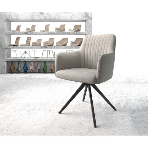 Chaise Pivotante Greg-Flex Cadre Crois? Angulaire Noir Rayures Gris Clair