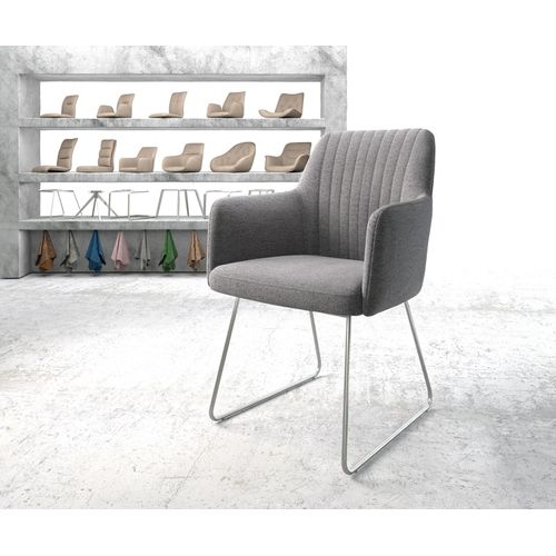 Fauteuil Greg-Flex Cadre Croisé Acier Inoxydable Structure Gris Clair