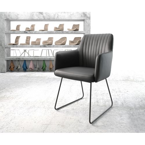 Fauteuil Greg-Flex Cadre Croisé Noir Cuir Véritable Noir