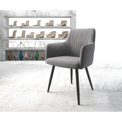 Fauteuil Greg-Flex 4-Pieds Conique Noir Structure Gris Clair