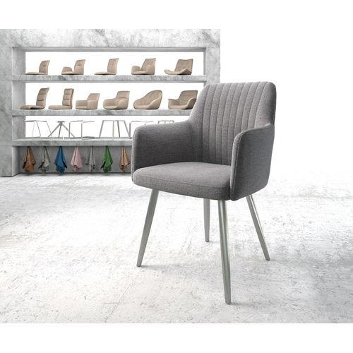 Fauteuil Greg-Flex 4-Pieds Conique Acier Inoxydable Structure Gris Clair