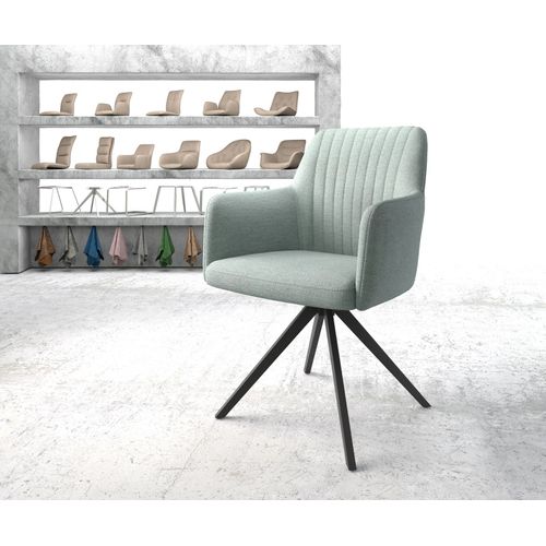 Chaise Pivotante Greg-Flex Cadre Crois? Angulaire Noir Rayures Gris Mente