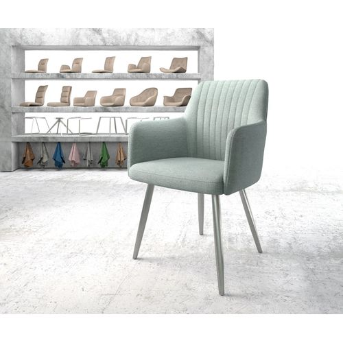 Fauteuil Greg-Flex 4-Pieds Conique Acier Inoxydable Rayures Gris Mente