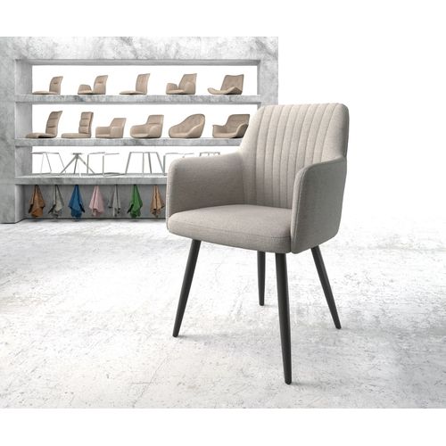 Fauteuil Greg-Flex 4-Pieds Conique Noir Rayures Gris Clair