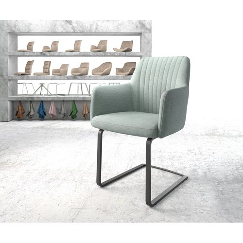 Fauteuil Greg-Flex Cantilever Plat Noir Rayures Gris Mente