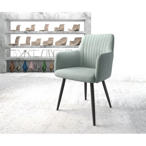 Fauteuil Greg-Flex 4-Pieds Conique Noir Rayures Gris Mente