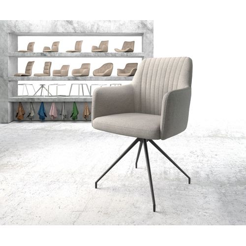 Chaise Pivotante Greg-Flex Cadre Crois? Conique Noir Rayures Gris Clair