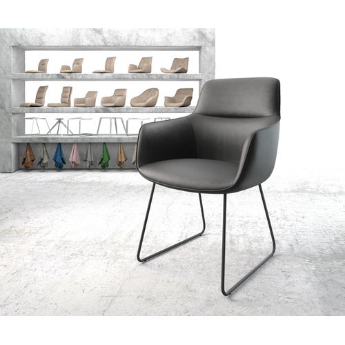Chaise Pejo-Flex Cadre Croisé Noir Cuir Véritable Noir