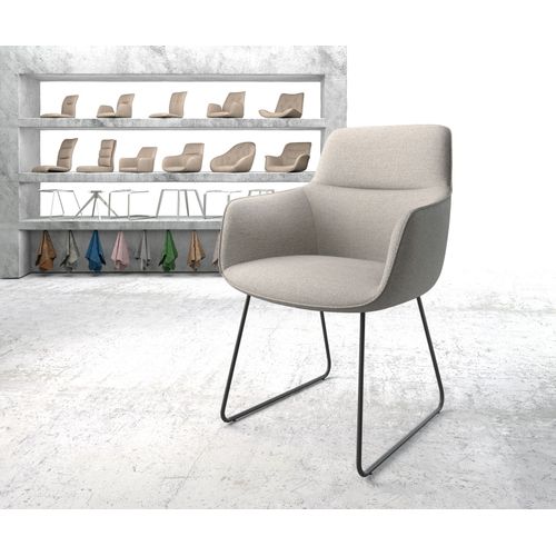 Chaise Pejo-Flex Cadre Crois? Noir Rayures Gris Clair