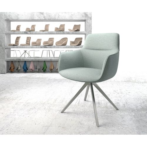 Chaise Pivotante Pejo-Flex Cadre Croisé Angulaire Acier Inoxydable Rayures Gris Mente