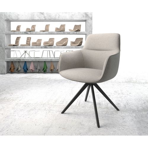 Chaise Pivotante Pejo-Flex Cadre Crois? Angulaire Noir Rayures Gris Clair