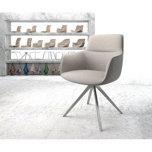 Chaise Pivotante Pejo-Flex Cadre Croisé Angulaire Acier Inoxydable Rayures Gris Clair