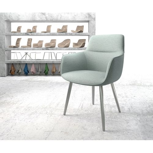 Chaise Pejo-Flex 4-Pieds Conique Acier Inoxydable Rayures Gris Mente