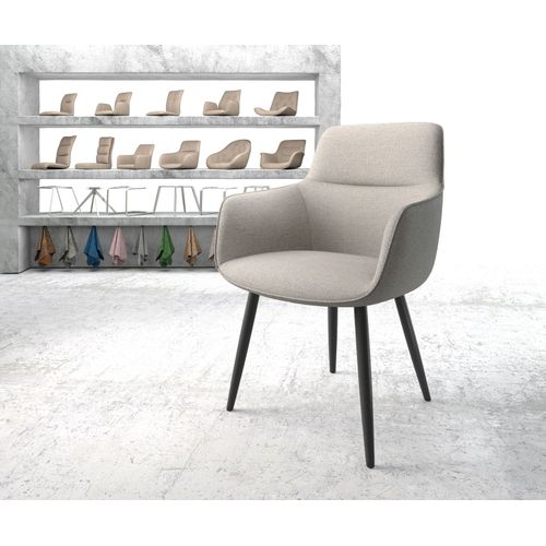 Chaise Pejo-Flex 4-Pieds Conique Noir Rayures Gris Clair