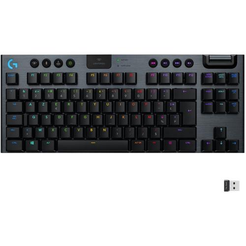 Logitech Gaming G915 TKL - Clavier - backlit - USB, Bluetooth, LIGHTSPEED - AZERTY - Français - commutateur : GL Tactile - carbone