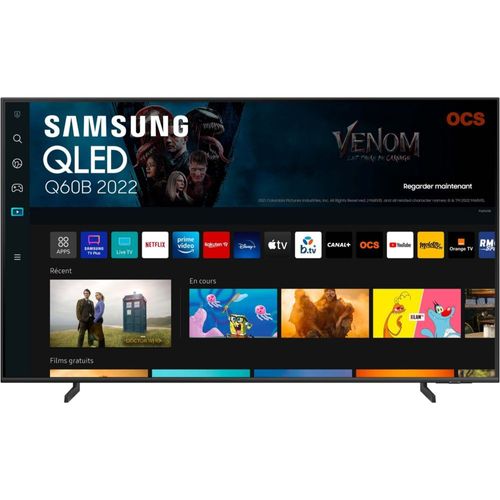 Samsung QE55Q60BAU - 55" Q60B Series TV LCD rétro-éclairée par LED - QLED - Smart TV - Tizen OS - 4K UHD (2160p) 3840 x 2160 - HDR - Quantum Dot, Double LED - noir