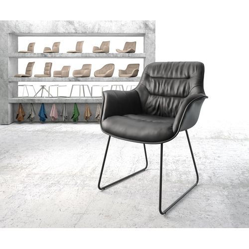 Fauteuil Kaira-Flex Cadre Croisé Noir Cuir Véritable Noir