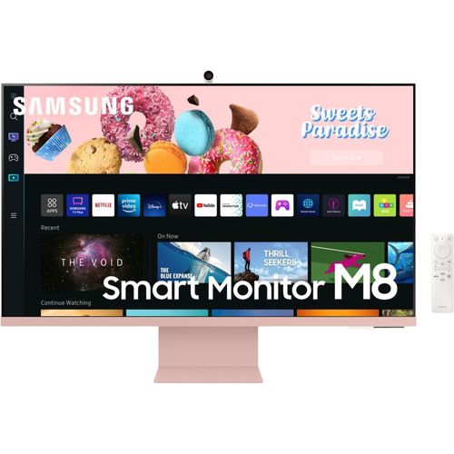 Samsung S32BM80PUU - M80B Series - écran LED - Intelligent - 32" - 3840 x 2160 4K @ 60 Hz - VA - 400 cd/m² - 3000:1 - HDR10, HDR10+ - 4 ms - Micro HDMI, USB-C - haut-parleurs - rose flamboyant...