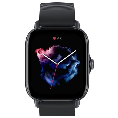 Amazfit Gts 3 - Montre Connectée Avec Bracelet - Silicone - Noir Graphite - Taille Du Poignet : 155-218 Mm - Affichage 1.75" - Bluetooth - 24.4 G