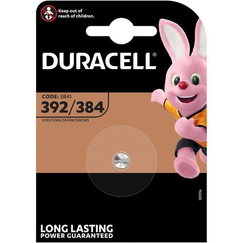 Pile Duracell Oxyde d'argent 392/384, SR41, 1 unité