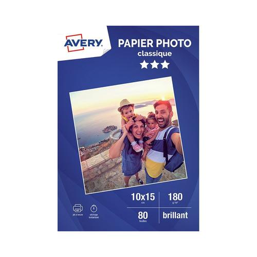Papier photo Avery 80 Photos brillantes 10x15 180g