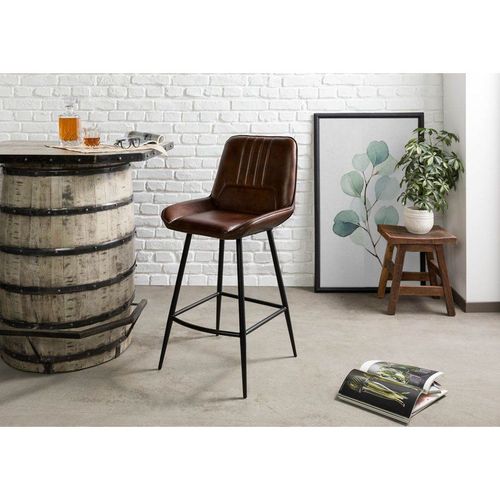 Chaise De Bar 52x57 Cuir Iron Label 116