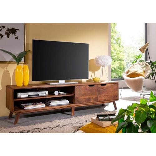 Meuble Tv 180x40 Palissandre Laqué Noisette Malmö 2 122