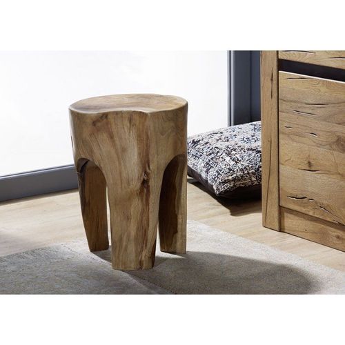 Tabouret 30x30 Teck Laqué Teck Naturel Unika 154