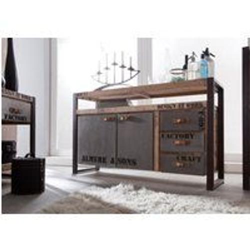 Buffet 145x40 Manguier Brut Imprimé Bois Naturel Factory 143