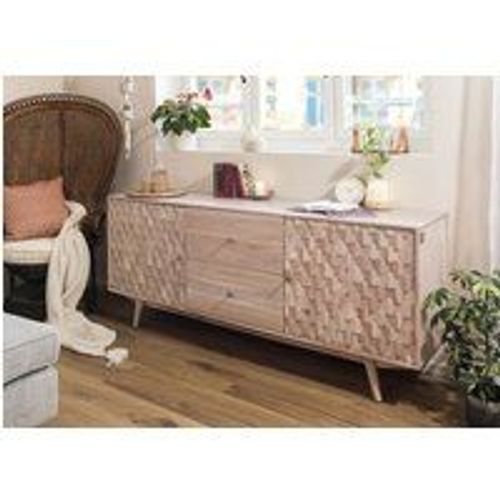 Buffet 180x42 Acacia Laqué Blanc Mosayk 200
