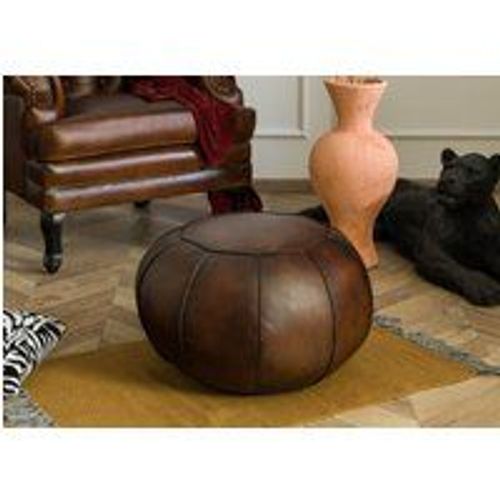 Pouf 58x58 Cuir Brun Chesterfield 19