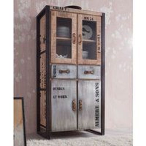 Vitrine 90x50 Manguier Brut Imprimé Bois Naturel Factory 136