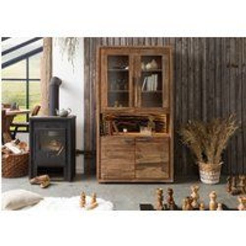 Vitrine 98x40 Acacia Laqué Bois Naturel Bark 109