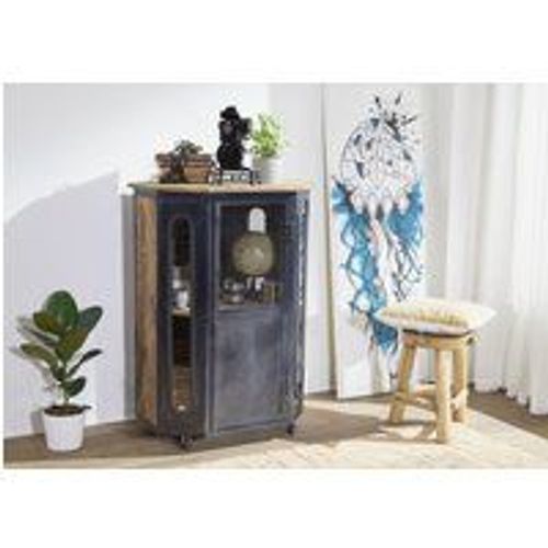 Vitrine 76x60 Manguier Laqué Bois Naturel Railway 130