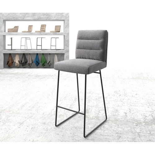 Chaise-De-Bar Pela-Flex Cadre À Patins Métal Tissu Texturé Gris Clair