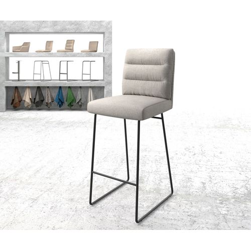 Chaise-De-Bar Pela-Flex Cadre À Patins Métal Rayures Gris Clair