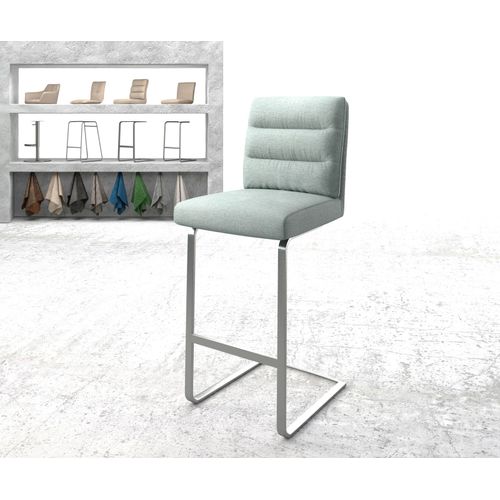 Chaise-De-Bar Pela-Flex Chaise Cantilever M?Tal Plat Inoxydable Rayures Menthe