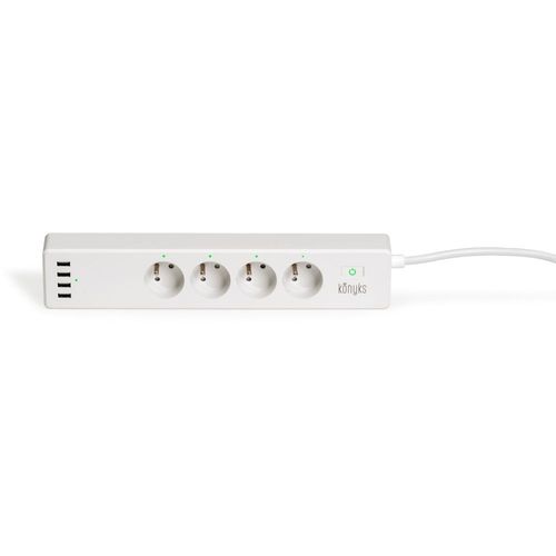 Konyks Polyco - Coupe-circuit - CA 100-240 V - 3840 Watt - Wi-Fi - connecteurs de sortie : 4 (4 x USB, 4 alimentations) - 1.8 m cordon - France