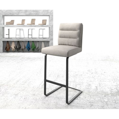 Chaise-De-Bar Pela-Flex Chaise Cantilever M?Tal Plat Rayures Gris Clair