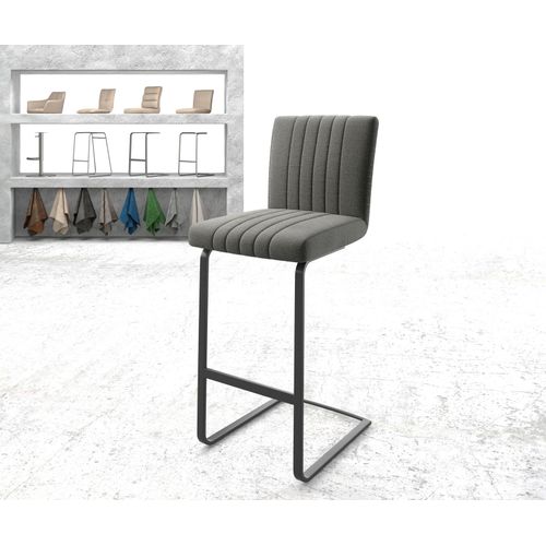 Chaise-De-Bar Luiga-Flex Chaise Cantilever M?Tal Plat Tissu Textur? Anthracite