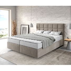 Lit ? Sommier Tapissier Dream-Fine Microfibre Beige 160x200 Avec Matelas Et Surmatelas