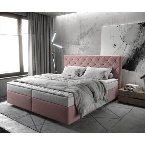 Lit ? Sommier Tapissier Dream-Great Microfibre Ros? 180x200 Avec Matelas Et Surmatelas