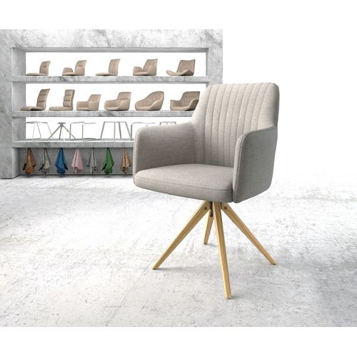 Chaise-Pivotante Greg-Flex Cadre En Bois Angulaire Rayures Gris Clair