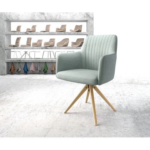 Chaise-Pivotante Greg-Flex Cadre En Bois Angulaire Rayures Menthe