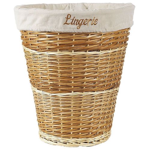 Panier À Linge En Osier Blanc Et Éclisse Buff