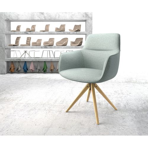 Chaise-Pivotante Pejo-Flex Cadre En Bois Angulaire Rayures Menthe